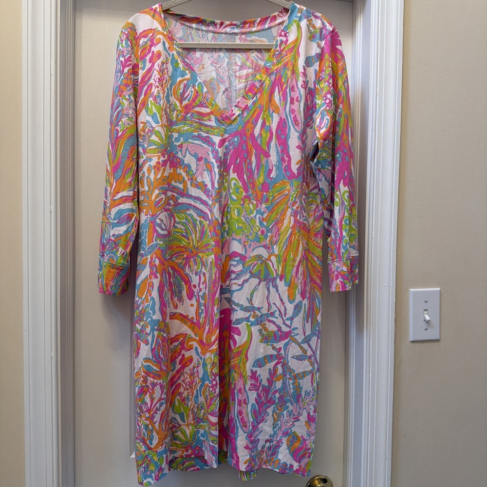 Lilly Pulitzer Multicolor Floral Print 3/4 Sleeve Dress